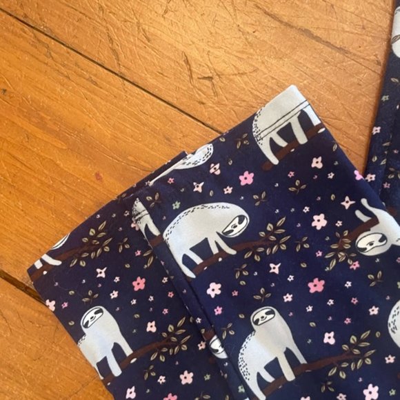 Navy Blue Sloths Tights Leggings - Picture 4 of 9